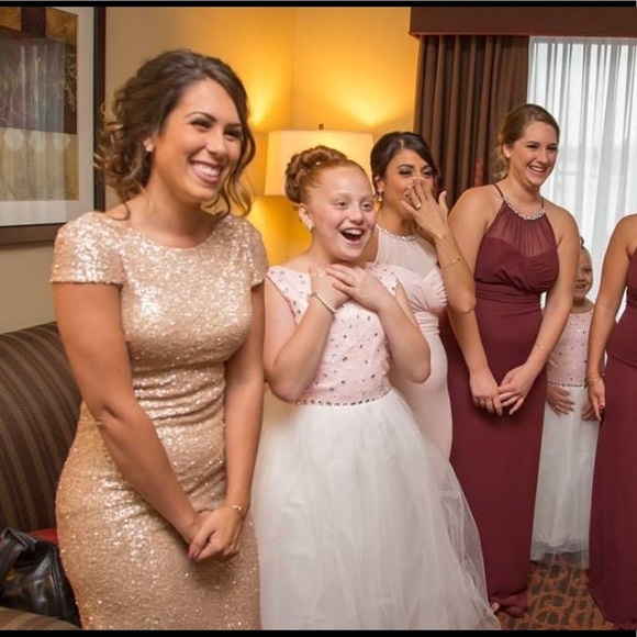 Sequin gold bridesmaid dress - Picture 6 of 6